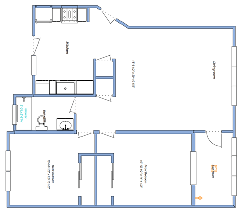 blueprint of a floor plan of a house